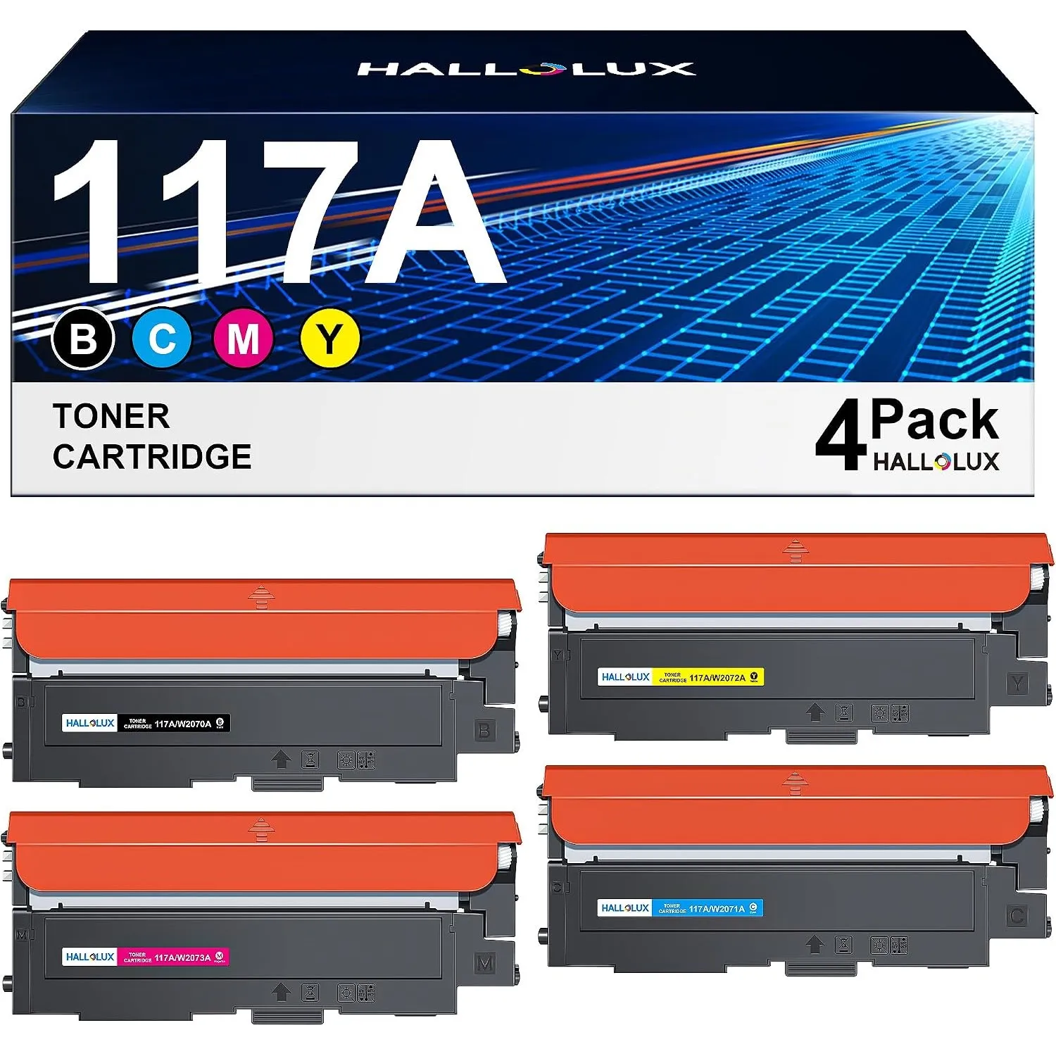 117A Toner Set 117A Kompatible für HP Toner 117A W2070A W2071A, 4er-Pack