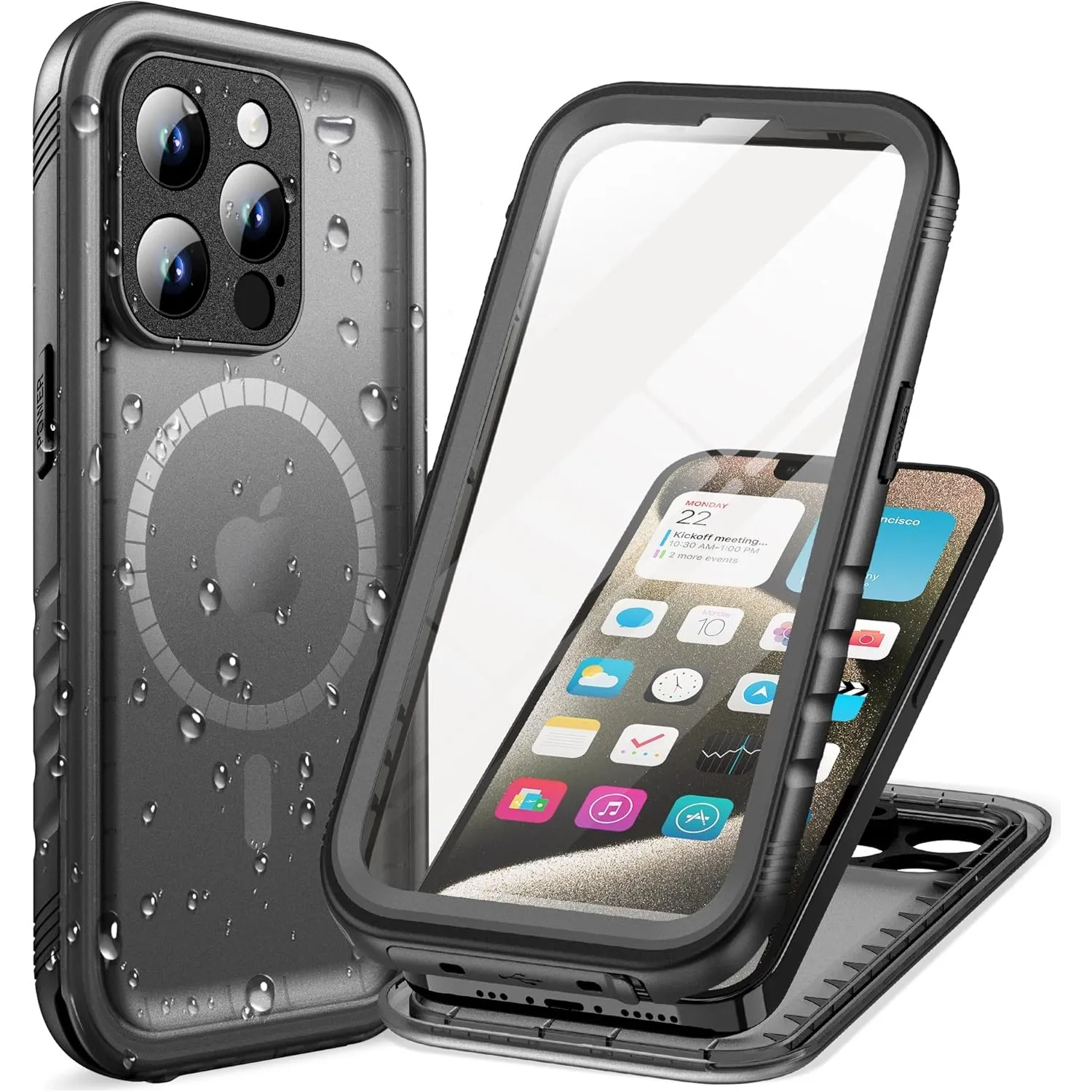 Cozycase TOP Militärschutz Hülle Für iPhone 15 Pro Max Für MagSafe wasserdichte 360 Panzerhülle Outdoor Magnetic Case S…