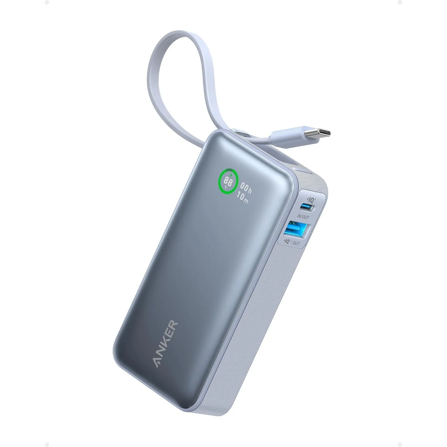 Anker Nano 10000mAh Powerbank, 30W Max, integriertes USB-C Kabel | 1× USB-C und 1× USB-A, für iPhone 17 / 16 / 15 / 14,…