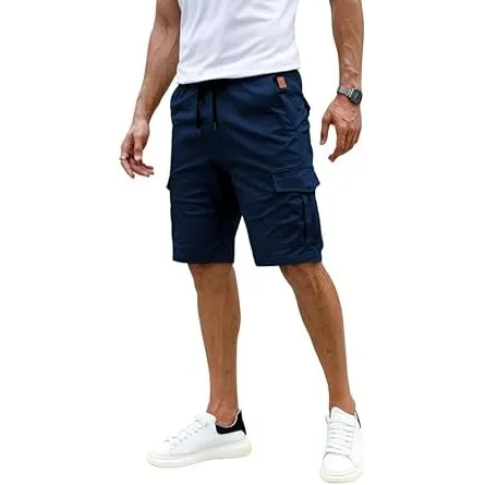Elegancity Kurze Hosen Herren Cargo Shorts Sommer Freizeithose Kurze Elastische Taille Chino Shorts Mit 6 Taschen S-XXL