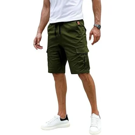 Elegancity Kurze Hosen Herren Cargo Shorts Sommer Freizeithose Kurze Elastische Taille Chino Shorts Mit 6 Taschen S-XXL