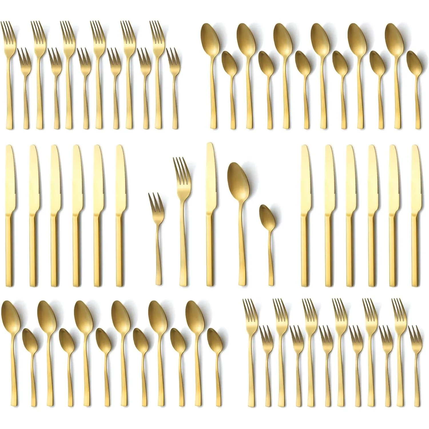 Besteck Set 12 personen, Hunnycook 60 teilig Besteck Gold matt mit Gabeln Löffel Messer, Edelstahl Goldenes Besteck für…