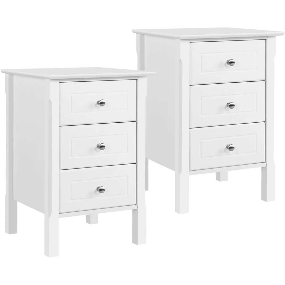 Yaheetech 2er Set Nachttisch Nachtschrank mit 3 Schubladen Boxspringbett Nachtkommode Beistelltisch Stabiler Sofatisch …