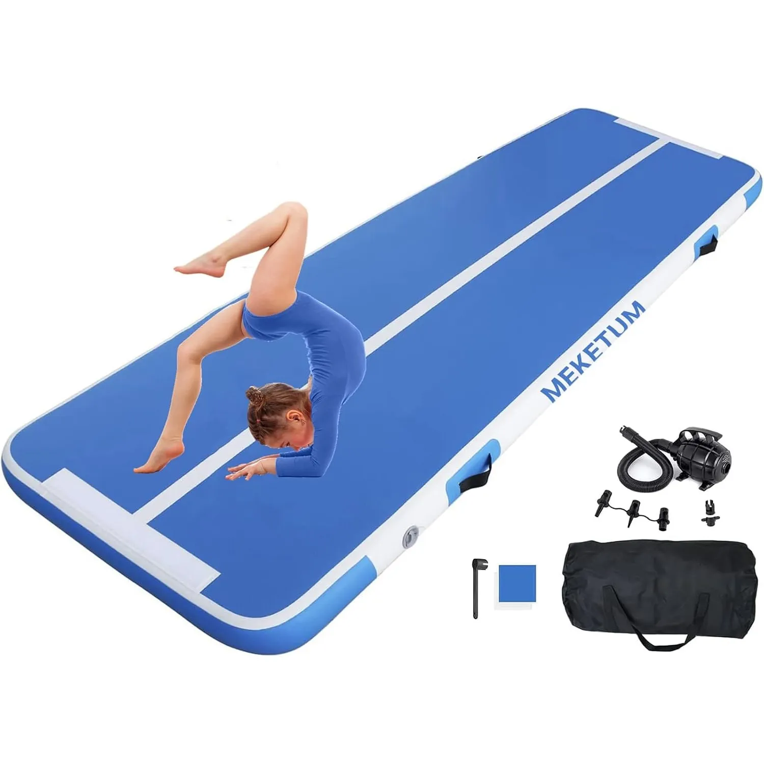 Air Turn Track Matte 2m 3m 4m 5m 10/20cm Dicke Turnen Matten Aufblasbar Gymnastikmatte Rutschfest Sportmatte für Zuhaus…