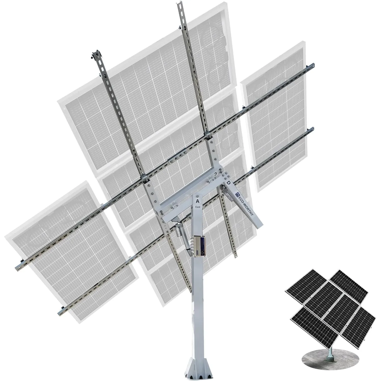 ECO-WORTHY Solarpanel Halterung Zweiachsiges Tracking-System(Steigerung um 40% Leistung) mit Tracker-Controller, komple…