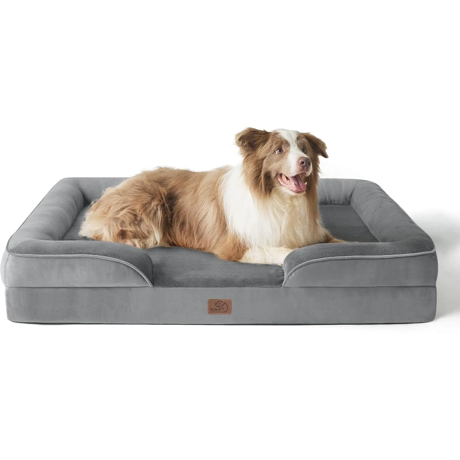 BEDSURE orthopädisches Hundebett ergonomisches Hundesofa, 97x71cm, grau