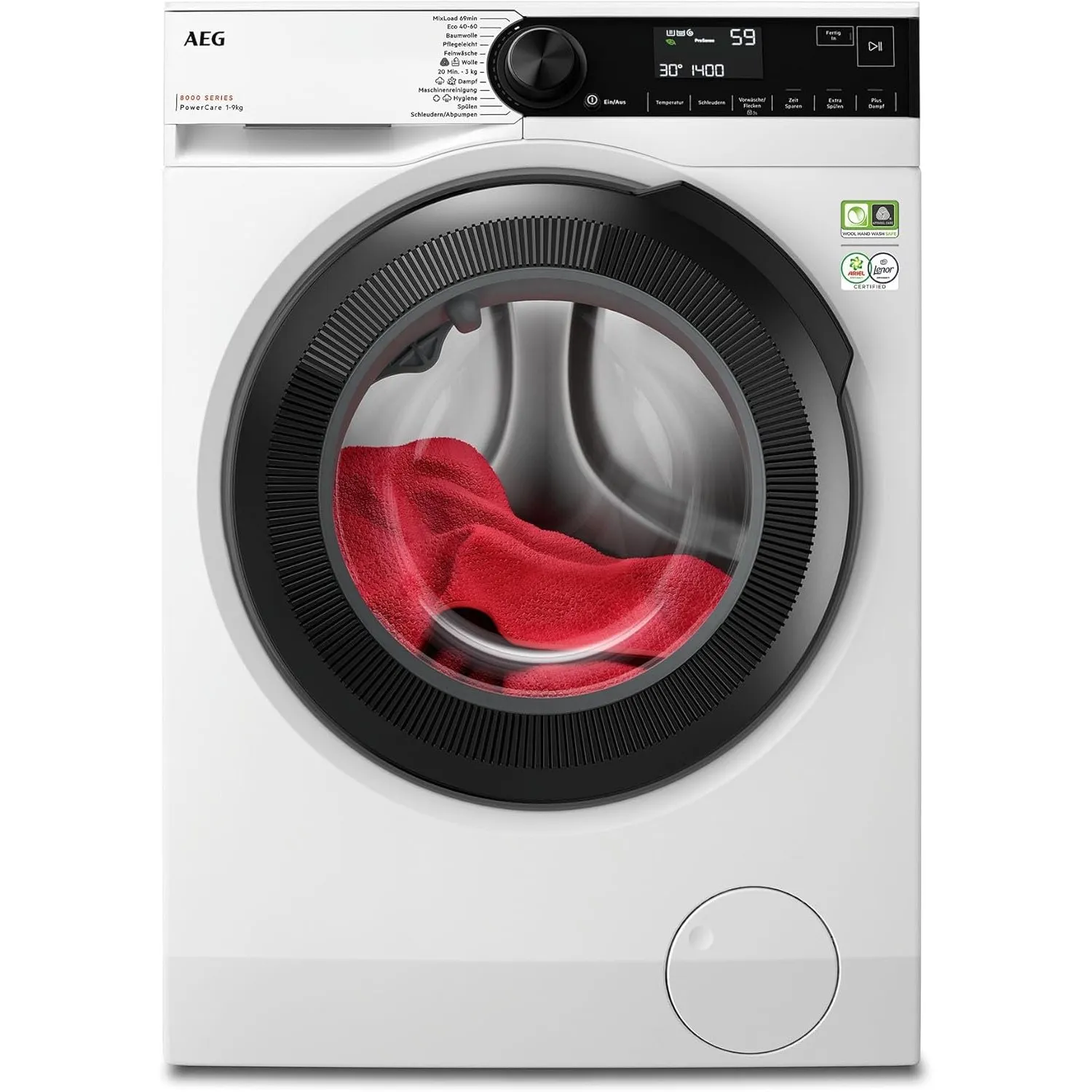 AEG Serie 8000 Waschmaschine 9 kg, Waschmittelaktivierung, LR8AMZ49FL