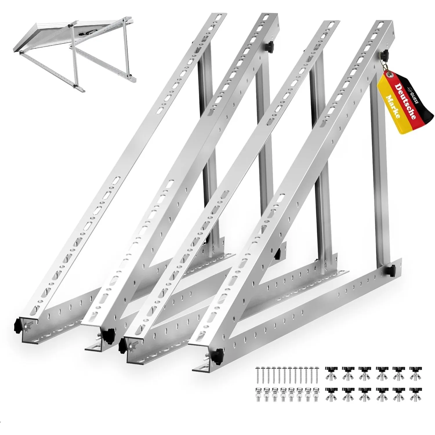 GLIESE Solarmodul Halterung 114cm 0-90 Grad Balkonkraftwerk 2er-Set