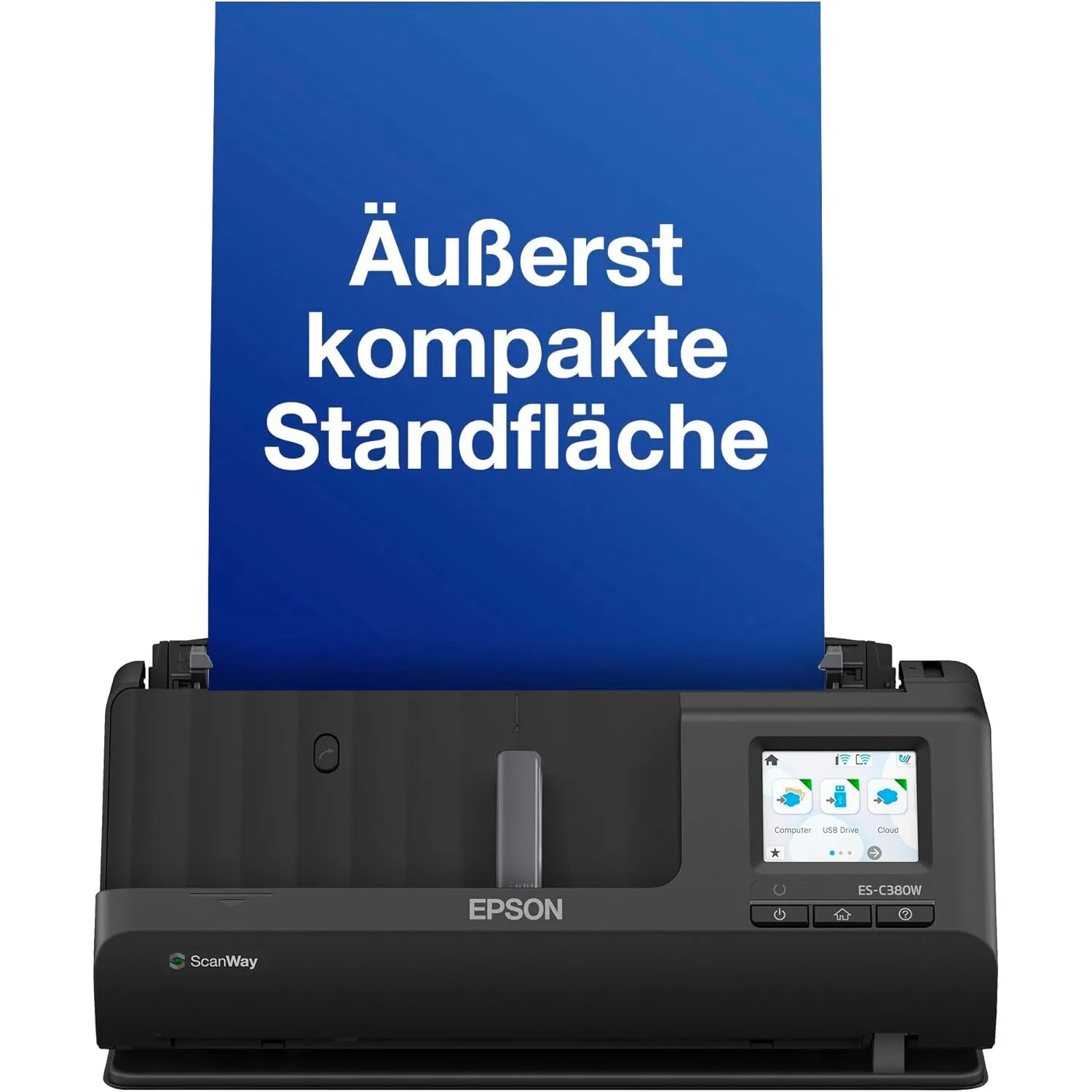 Epson Netzwerk Scanner ES-C380W, kompakter A4 Business Scanner mit geringem Stromverbrauch, Duplex-Einzugscanner mit vi…