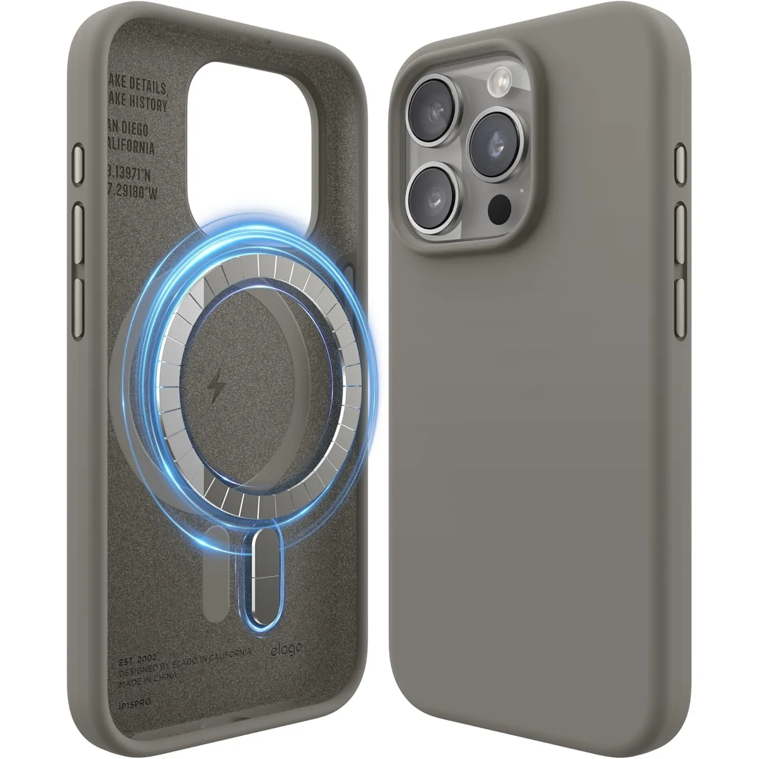 elago Magnetische Silikonhülle Kompatibel mit iPhone 15 Pro Hülle, Kompatibel mit MagSafe Alles Zubehör, Integrierte Ma…
