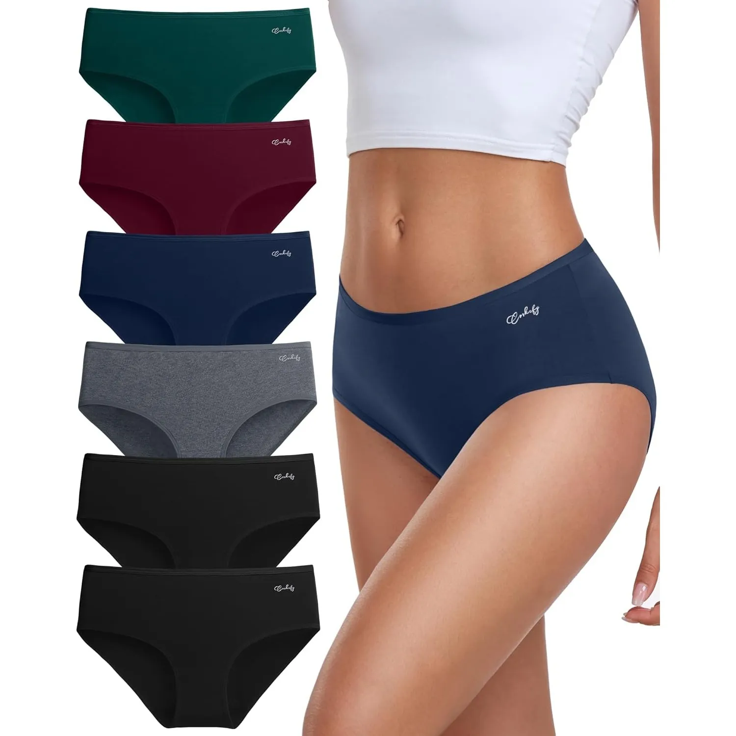 coskefy Unterhosen Damen, 6er Pack Slips Damen Baumwolle, Bequeme Frauen Unterwäsche, Atmungsaktiv Panties Weich