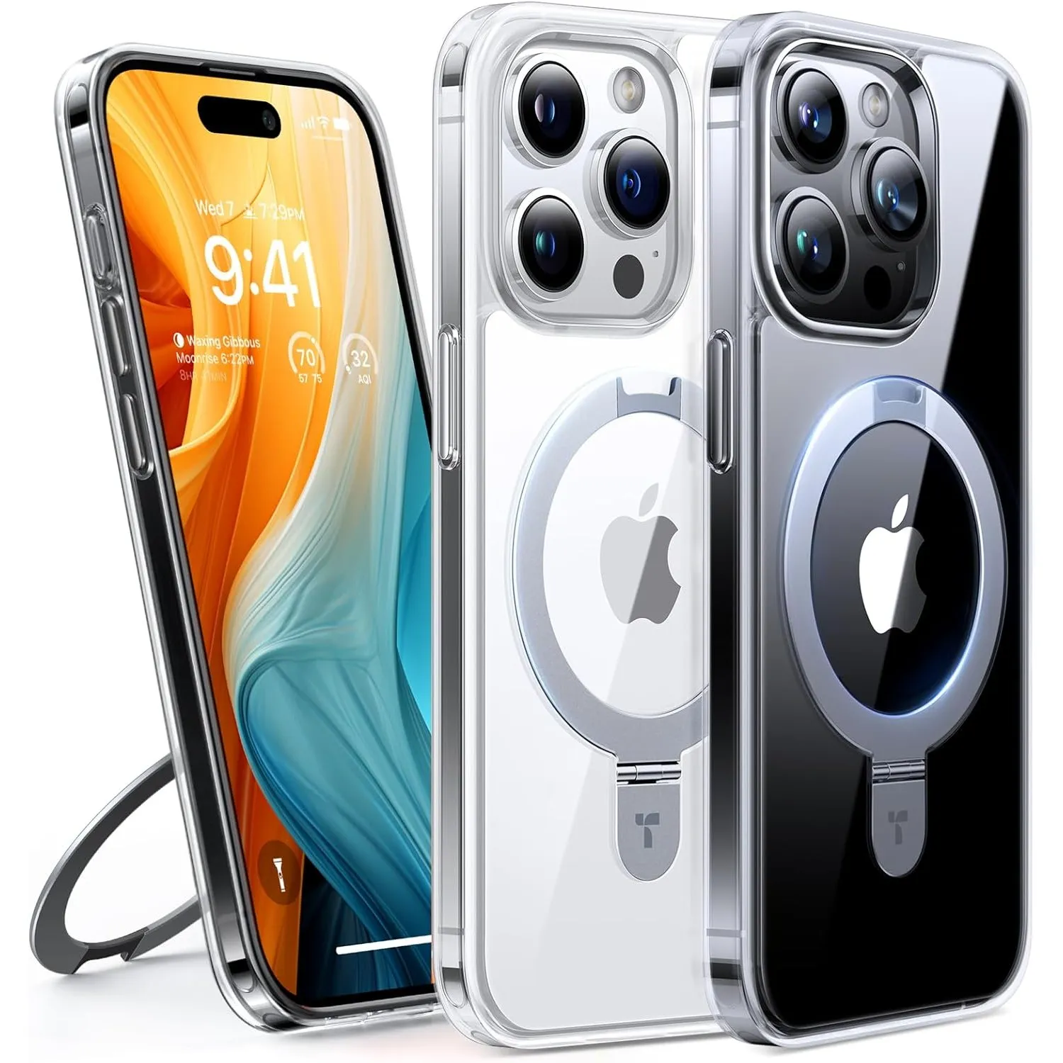 TORRAS Ostand für iPhone 15 Pro Hülle für MagSafe (Nr.1 Magnetkraft, Unsichtbarer Ständer, Militärischer Schutz) Stoßfe…