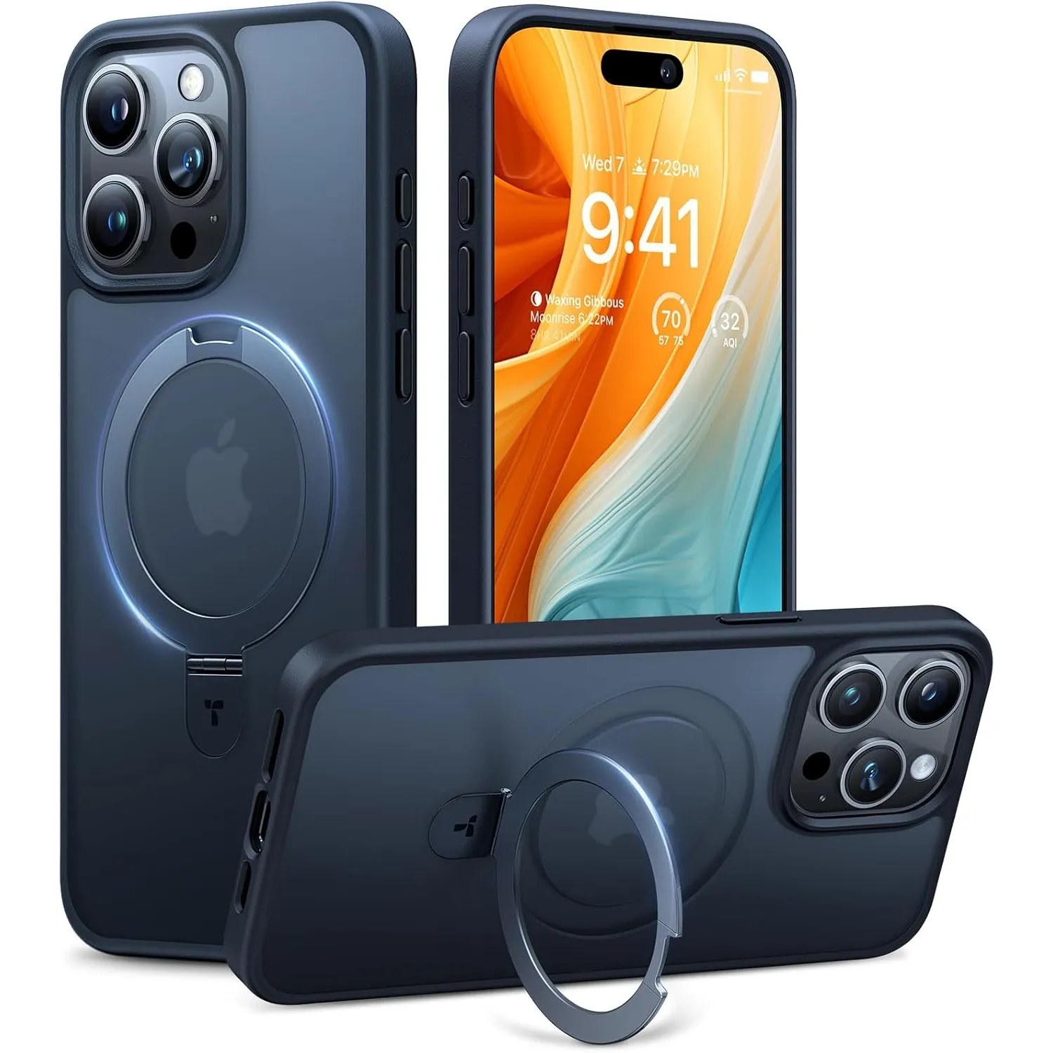 TORRAS Ostand Q1 für iPhone 15 Pro Max Hülle mit MagSafe Case, Schwarz