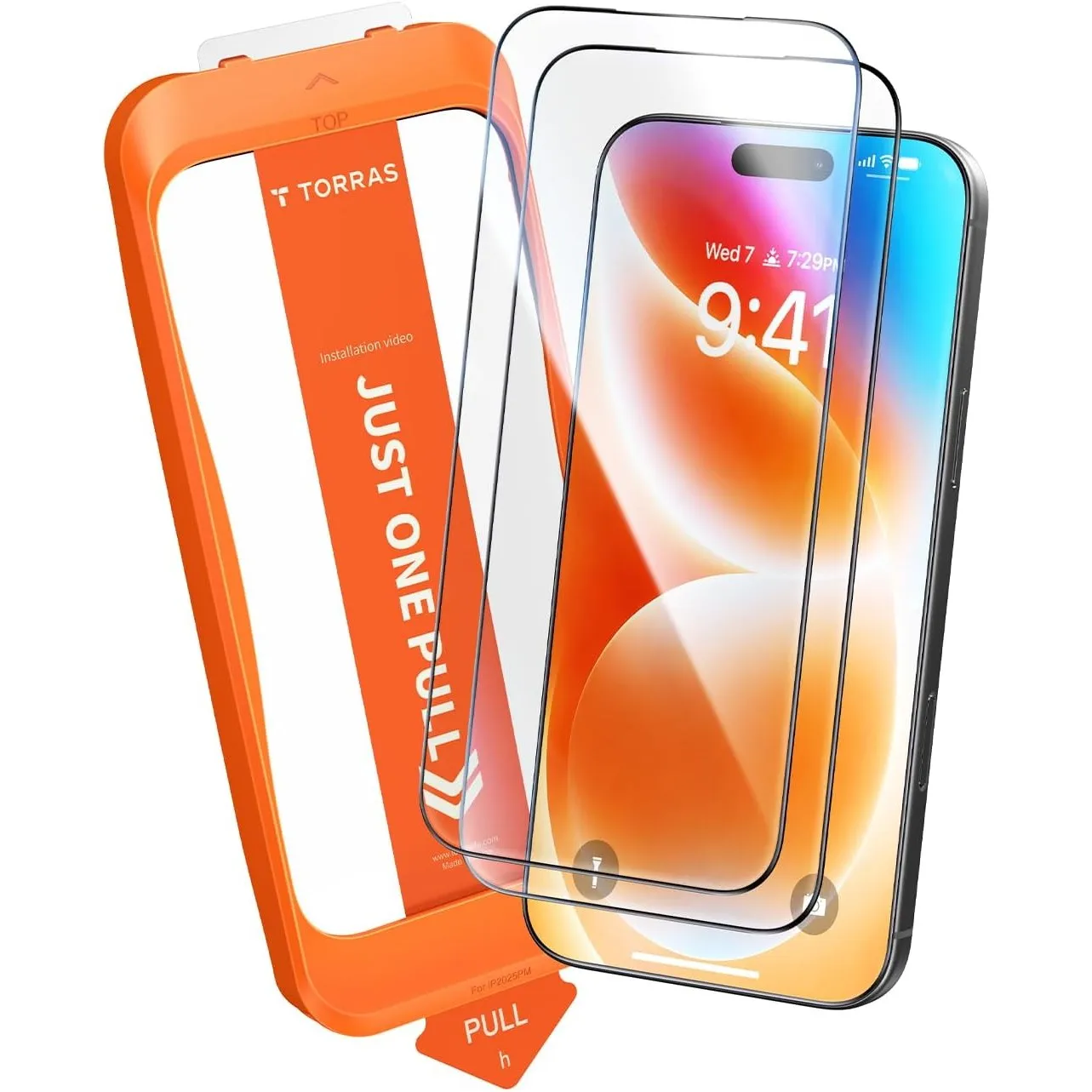 TORRAS für iPhone 15 für Panzerglas TOP 9H+ Schutzglas, 2 Stück