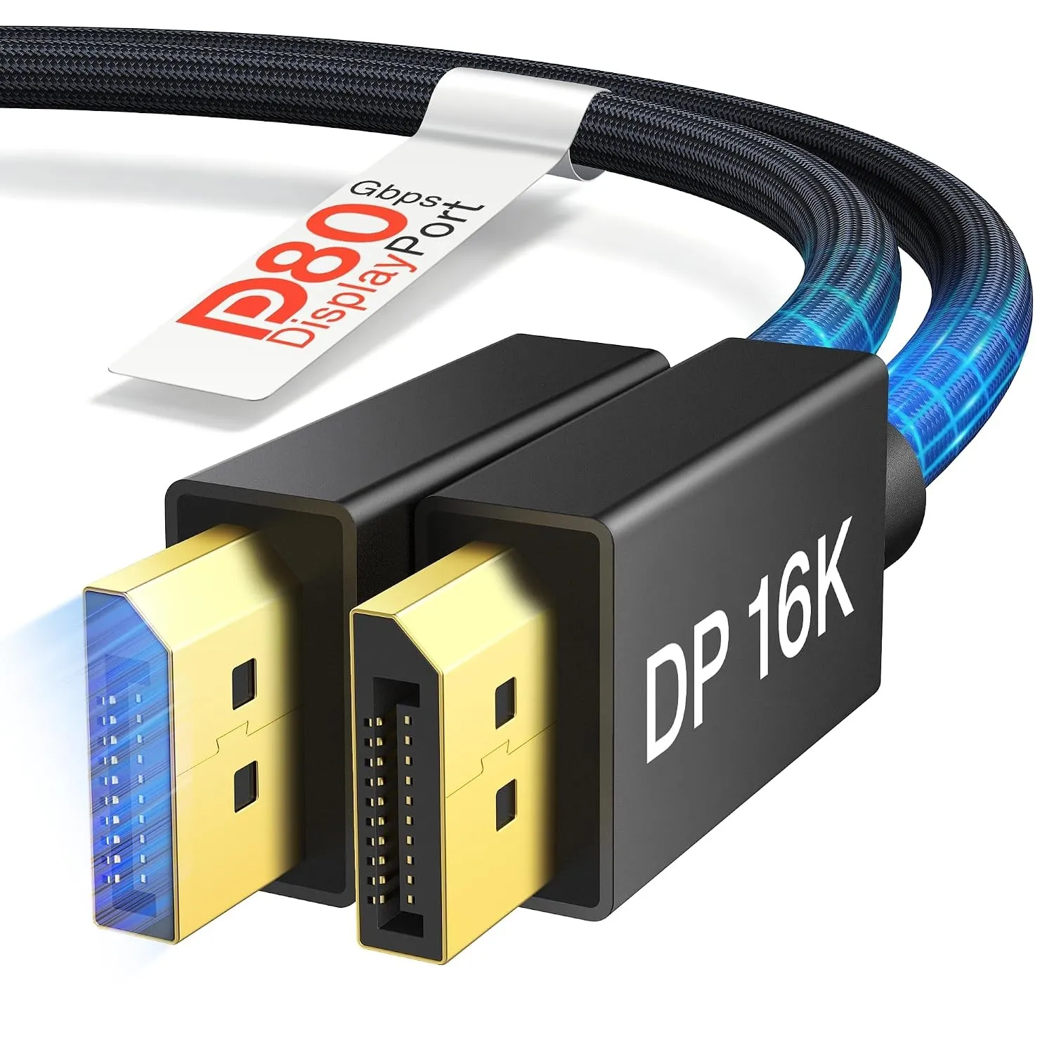 IVANKY 16K DisplayPort Kabel 2.1, VESA-Zertifiziert 80Gbps DP Kabel 2M