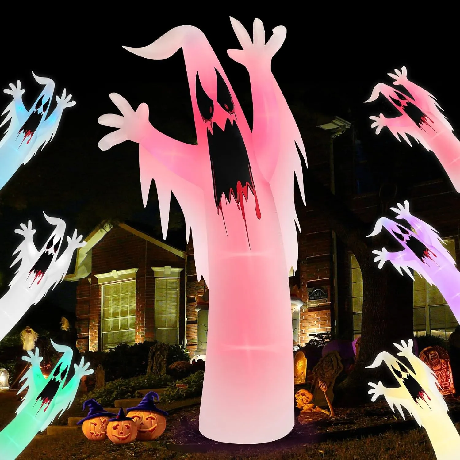 Danxilu 2,4m XXL Halloween Aufblasbar Geist Outdoor Deko