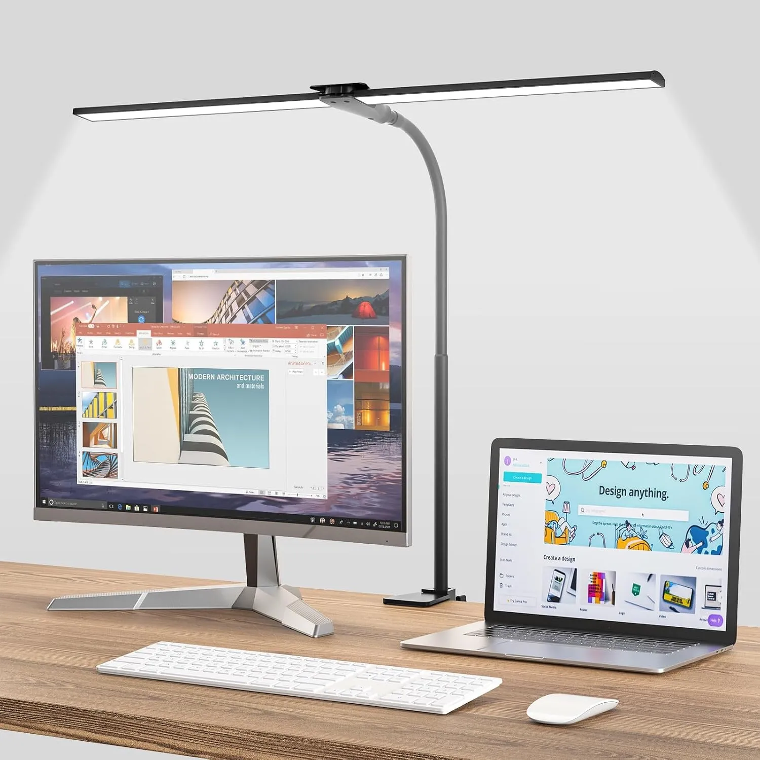 Hensam Schreibtischlampe LED Dimmbar, 1400LM Bürolampe für Monitor