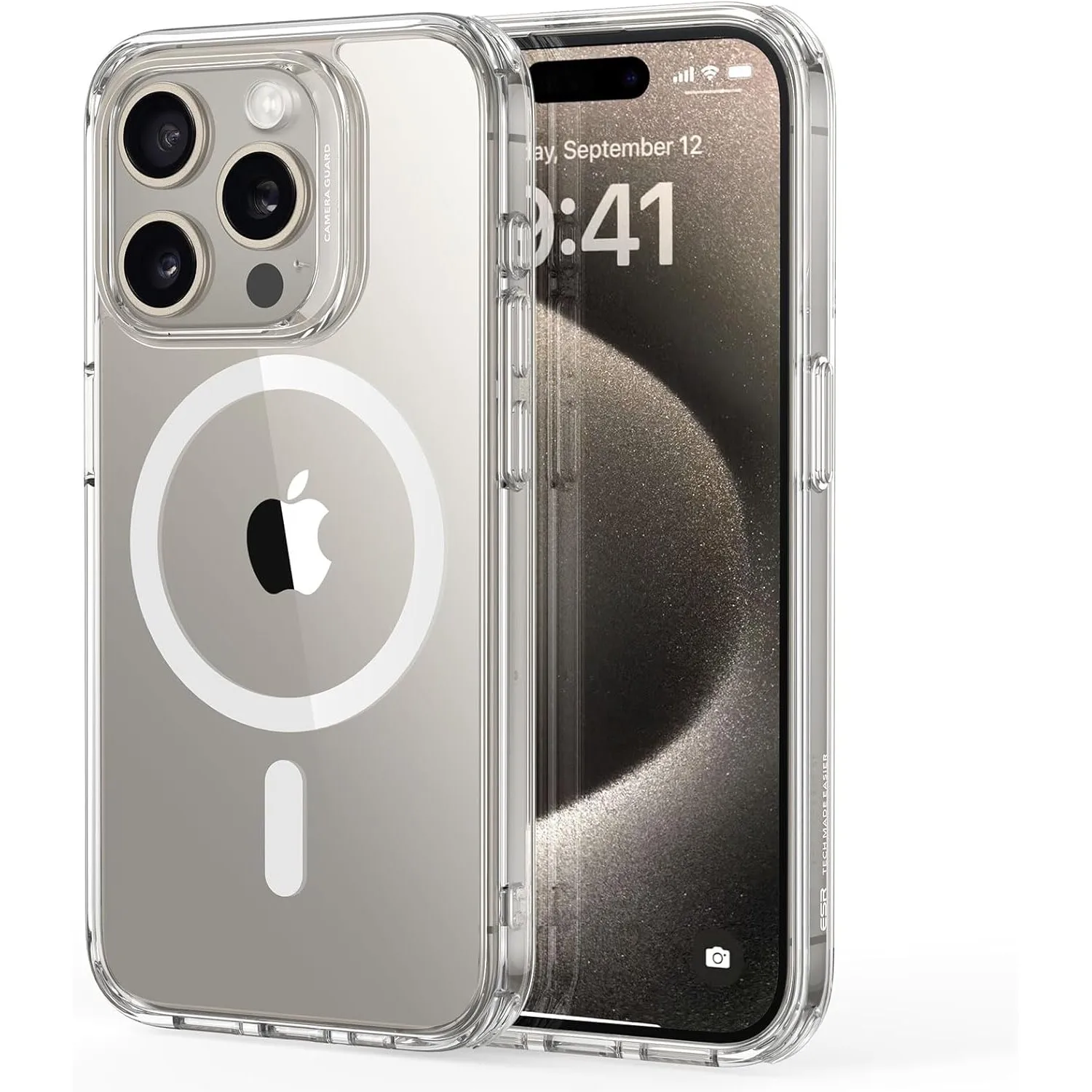 ESR für iPhone 15 Pro Hülle für MagSafe, Vergilbungsschutz, Klar | Vergilbungsschutz, Ultraskinny, 3X Militär-Sturzschu…