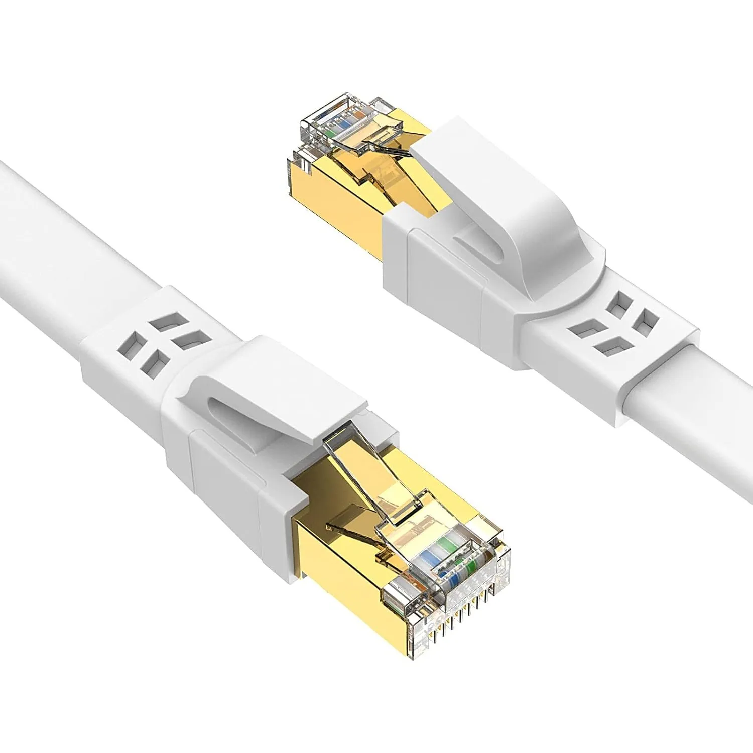 Ercielook CAT8 LAN Kabel 0,3m 40Gbit/s mit Metall RJ45 Stecker, 2 Stück