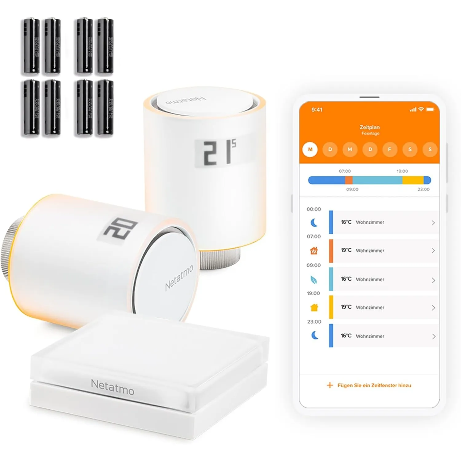 Netatmo Smarte WLAN Heizkörperthermostate Starterpaket Zur Steuerung von Heizkörpern (ohne eigene Heizungsanlage), Ener…