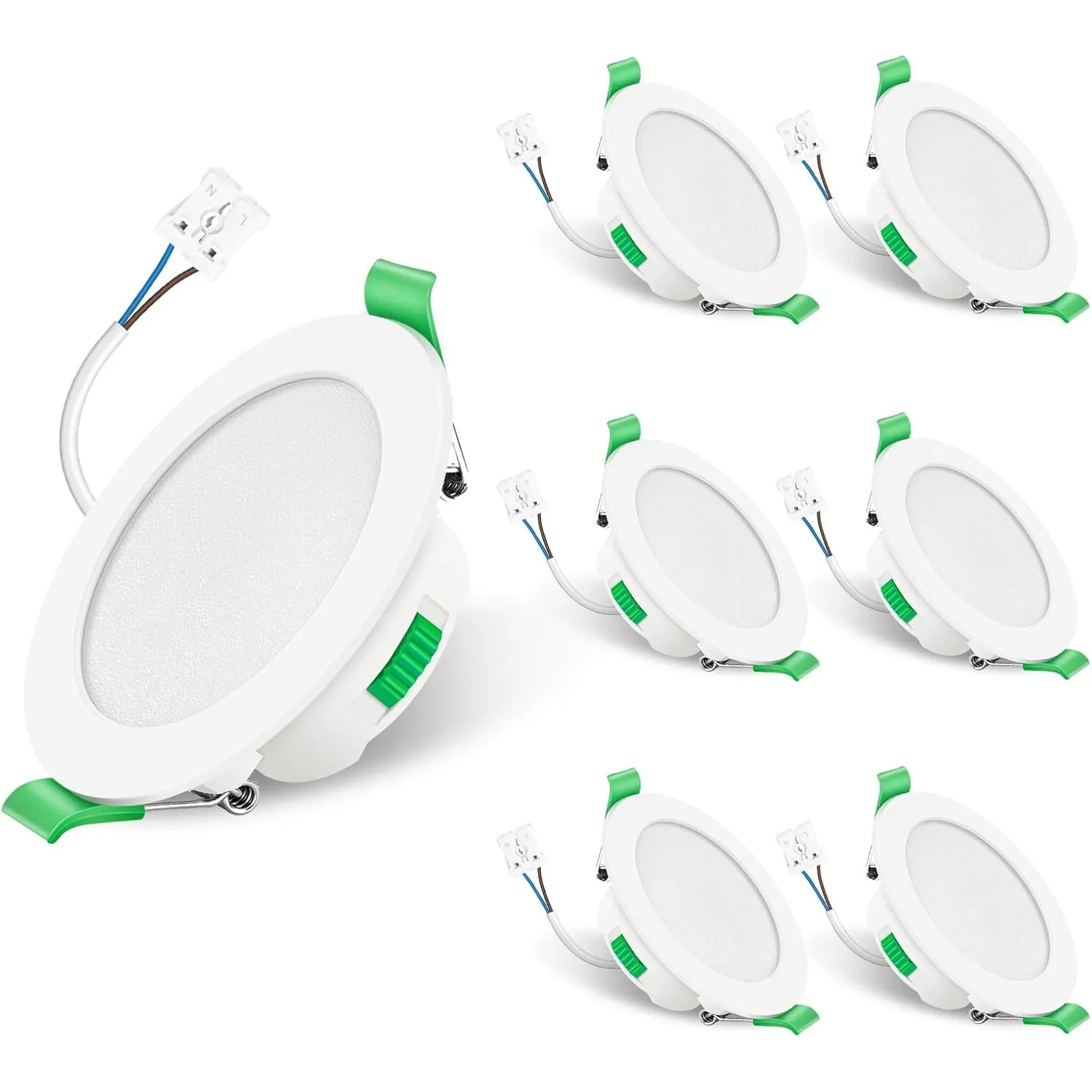ALUSSO LED Einbaustrahler 230V 7W Dimmbar Flach IP65 LED Spots Badezimmer Deckenspots 68mm Einbauleuchten, Warmweiß 300…
