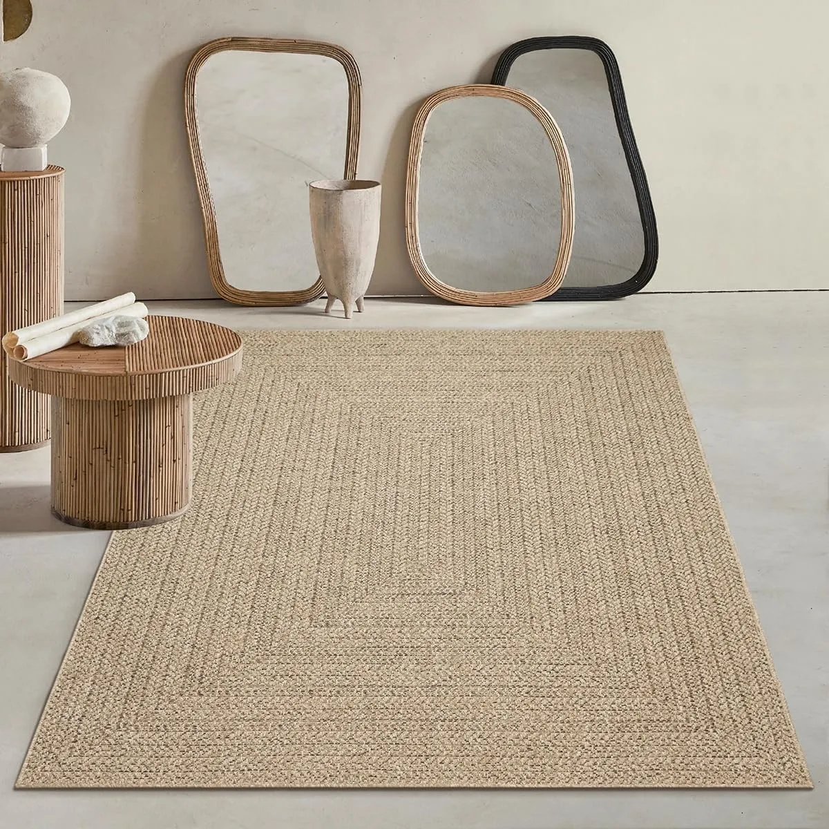 Mias Teppiche Soil – ca. 120 x 170 cm Outdoor Teppich wetterfest Jute-Look Balkon Terrasse