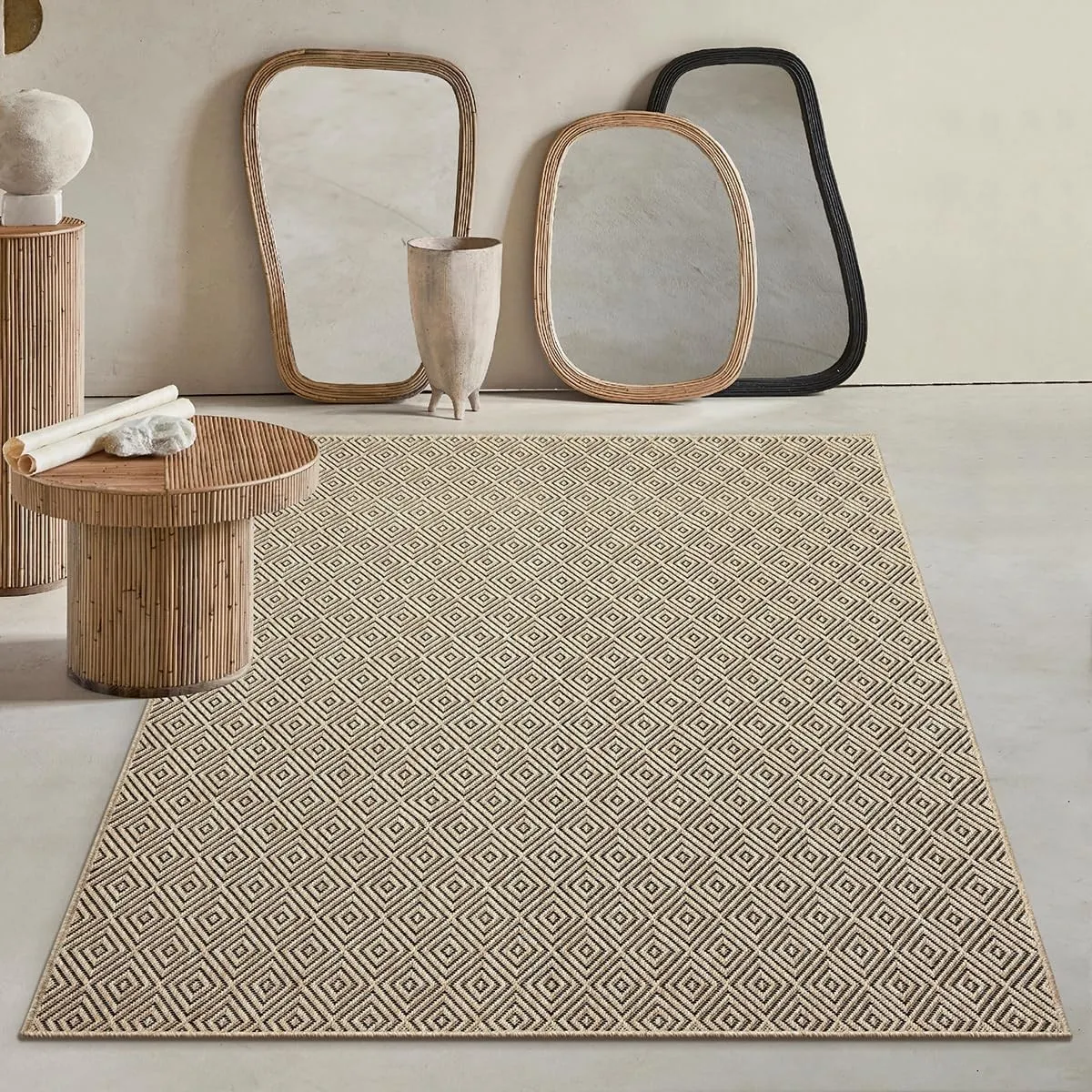 Mias Teppiche Soil – ca. 240 x 340 cm Outdoor Teppich wetterfest Jute-Look Balkon Terrasse