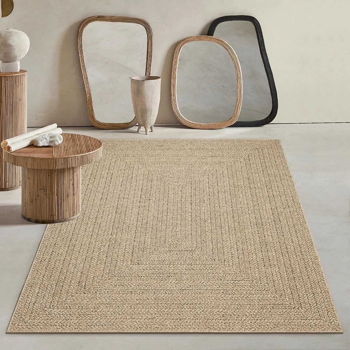 Mias Teppiche Soil – ca. 140 x 200 cm Outdoor Teppich wetterfest Jute-Look Balkon Terrasse