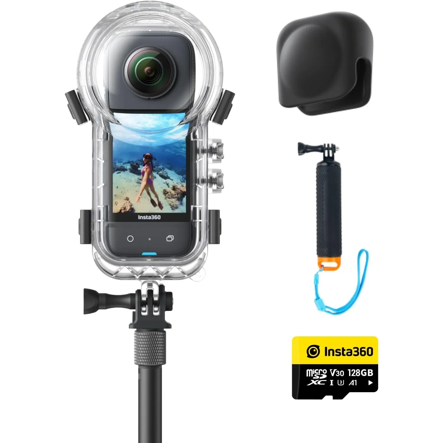 Insta360 X3 Invisible-Dive-Kit - wasserdichte 360°-Actionkamera mit 1/2"-Sensor, 5,7K 360°, 72MP 360°-Fotos, Stabilisie…