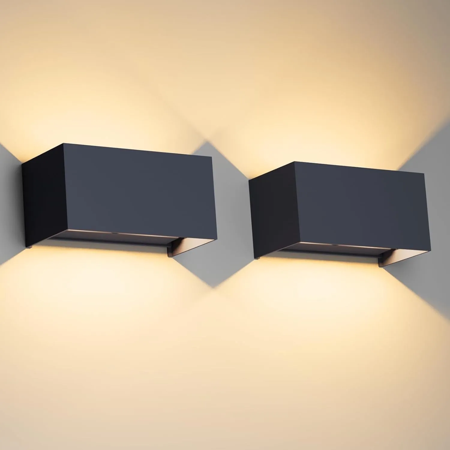 Klighten 24W Außenlampe Außenwandleuchte,3000K Warmweiß,2er Pack,Anthrazit