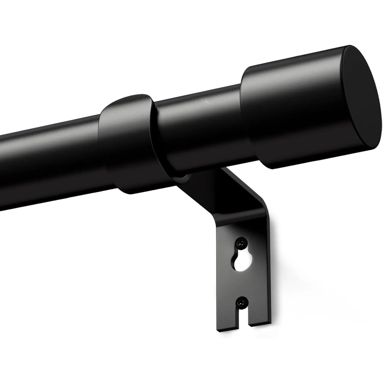 Schwarz Gardinenstange 76-305 cm, 25mm Vorhangstange Ausziehbar Curtain Rod Gardinenstangen für Fenster Outdoor (Schwar…