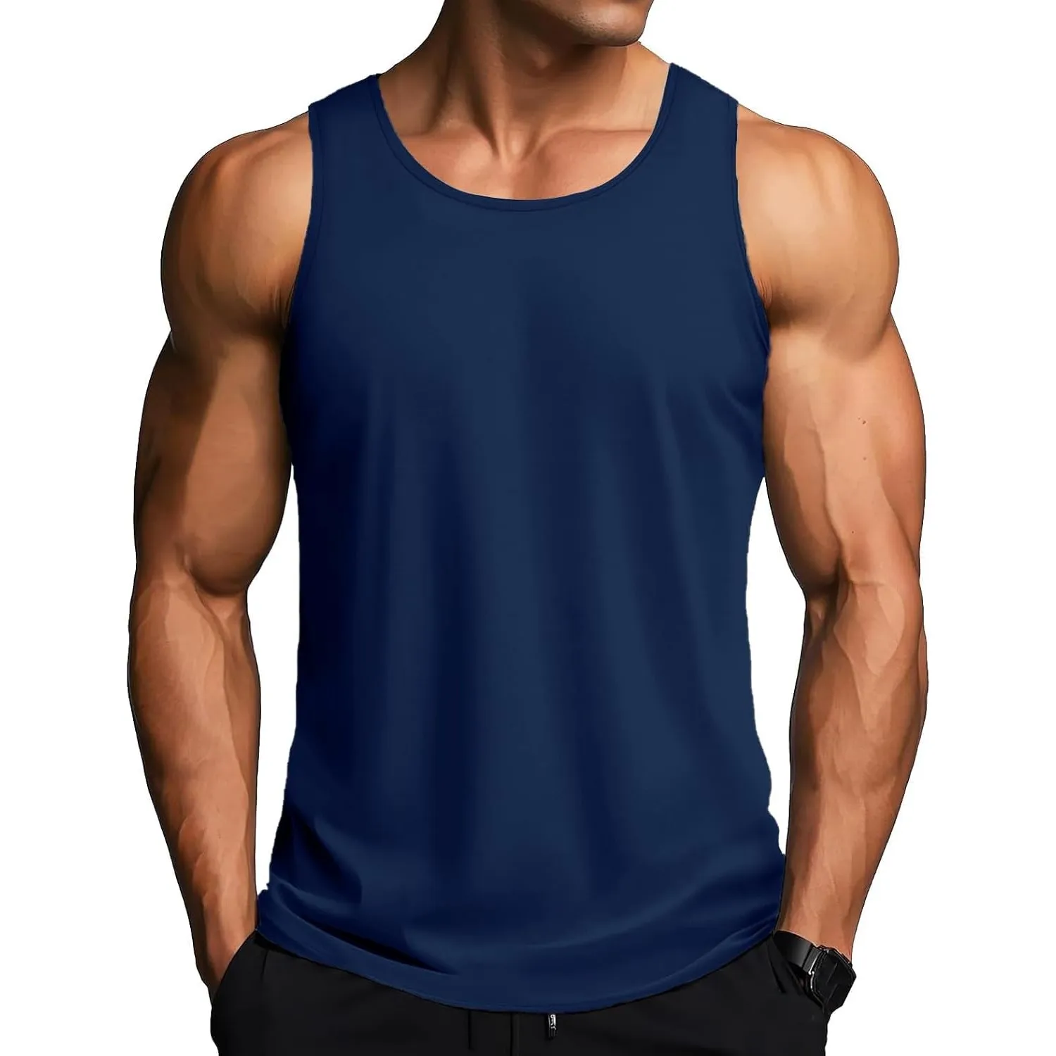 MAGCOMSEN Herren Tank Tops Leicht Achselshirt Ärmellos Quick Dry Sport T-Shirt Laufen Fitness Tankshirts Sommer Outdoor…