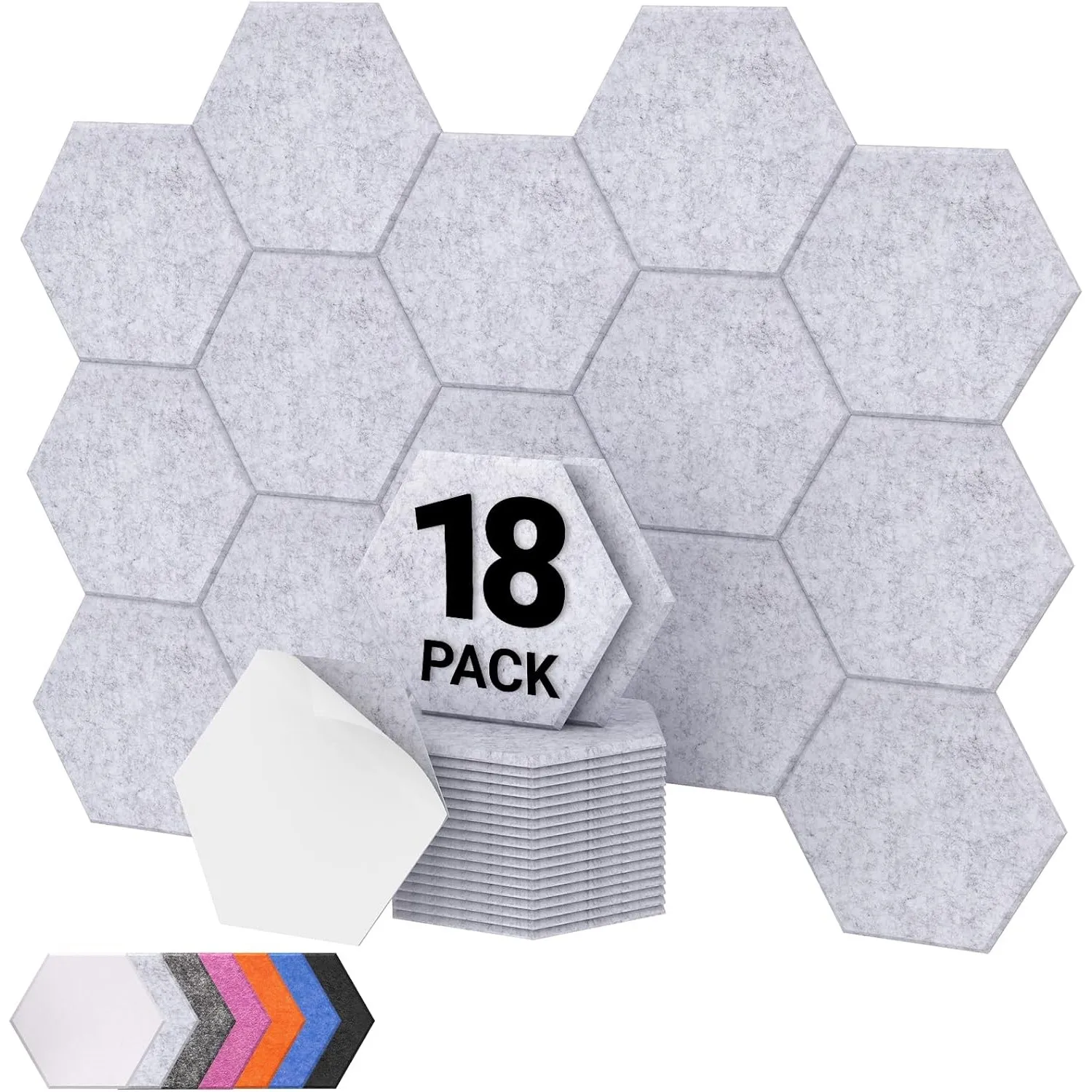 Hexagon Akustikpaneele selbstklebend 18 Stücke, TONOR Schallabsorber Schallschutz Wandpaneele Selbstklebend Schalldämmu…