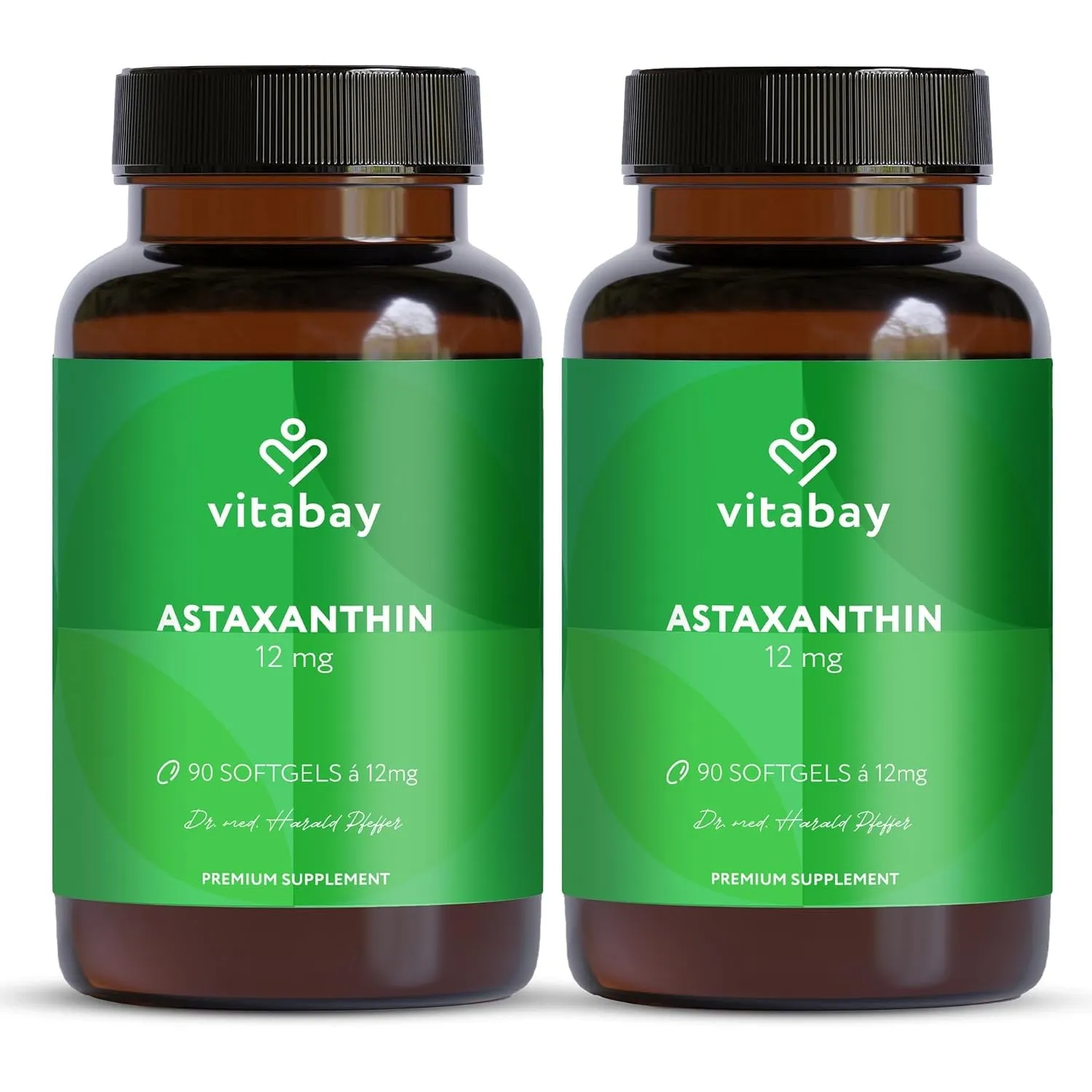 Vitabay Astaxanthin 12 mg hochdosiert – 180 vegane Softgel-Kapseln