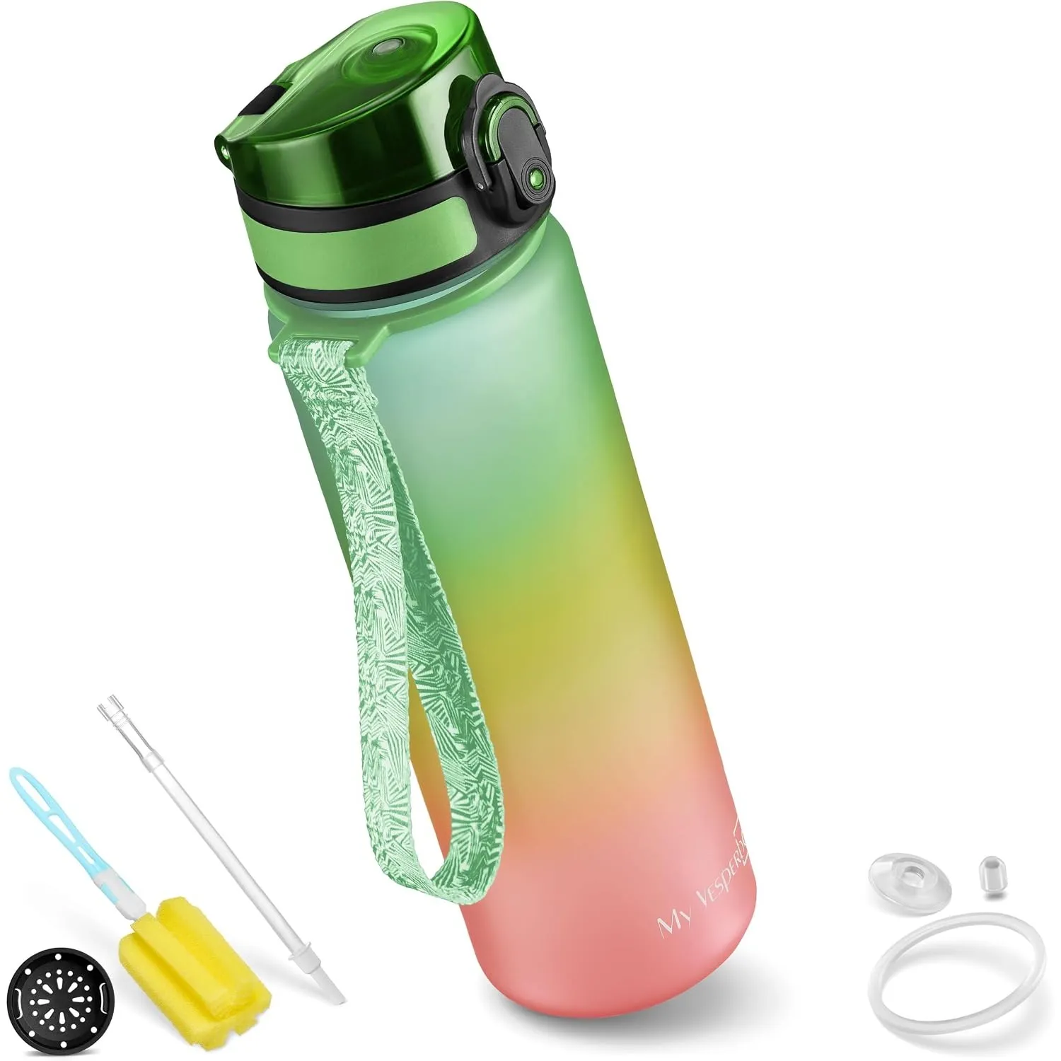 My Vesperbox Minny Kinder-Trinkflasche 500ml – Auslaufsicher & BPA-frei – inkl. Ersatzdichtung, Reinigungsbürste, Fruch…