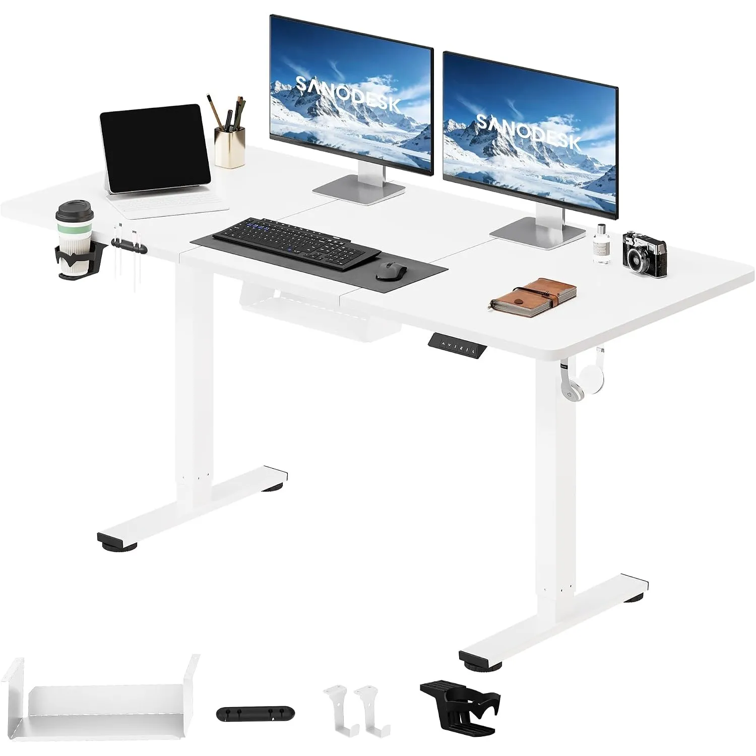 SANODESK Höhenverstellbarer Schreibtisch elektrisch 140x60 cm