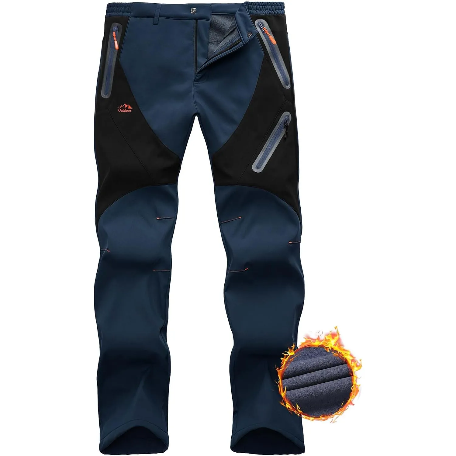 Thermohose Herren Winter Softshellhose Fleece Gefütterte Outdoor Hosen Für Herren Wanderhose wasserdichte Hose Skihose …