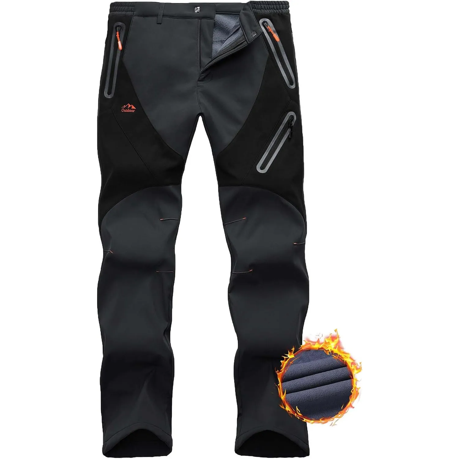 Thermohose Herren Winter Softshellhose Fleece Gefütterte Outdoor Hosen Für Herren Wanderhose wasserdichte Hose Skihose …