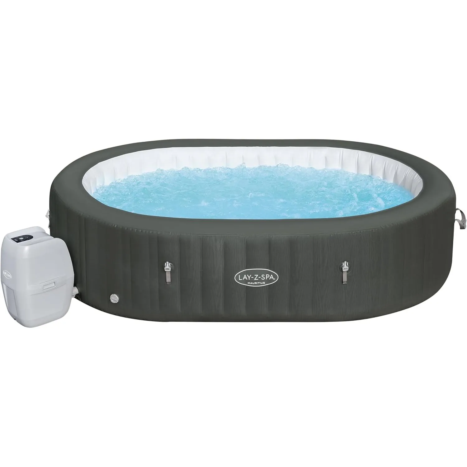Bestway Lay-Z-Spa Mauritius XXL-Whirlpool 7 Personen, 270x180x71 cm | 180 AirJet-Düsen, Heizung bis 40°C, App-Steuerung…