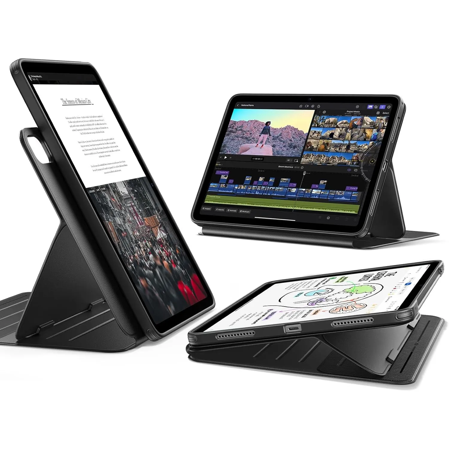 ESR Hülle für iPad Air 11 Zoll M4/M3/M2, iPad Air 8/7/6/5/4 (2026/2025/2024/2022/2020), drehbare Hülle mit Abnehmbarer …