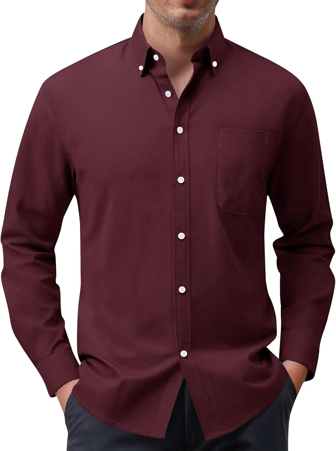 siliteelon Herren Hemd 100% Baumwolle Oxford Hemden Langarm Bügelfrei Freizeit Regular Fit Business Faltenfrei Formales…