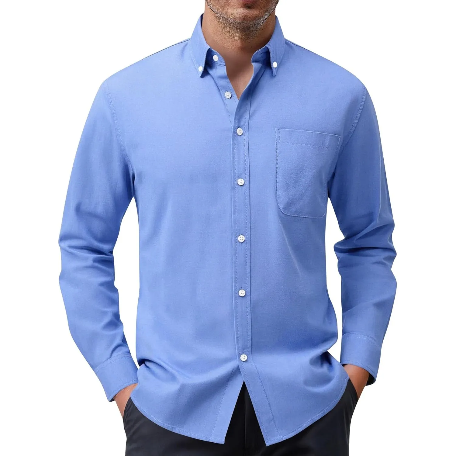 siliteelon Herren Hemd 100% Baumwolle Oxford Hemden Langarm Bügelfrei Freizeit Regular Fit Business Faltenfrei Formales…