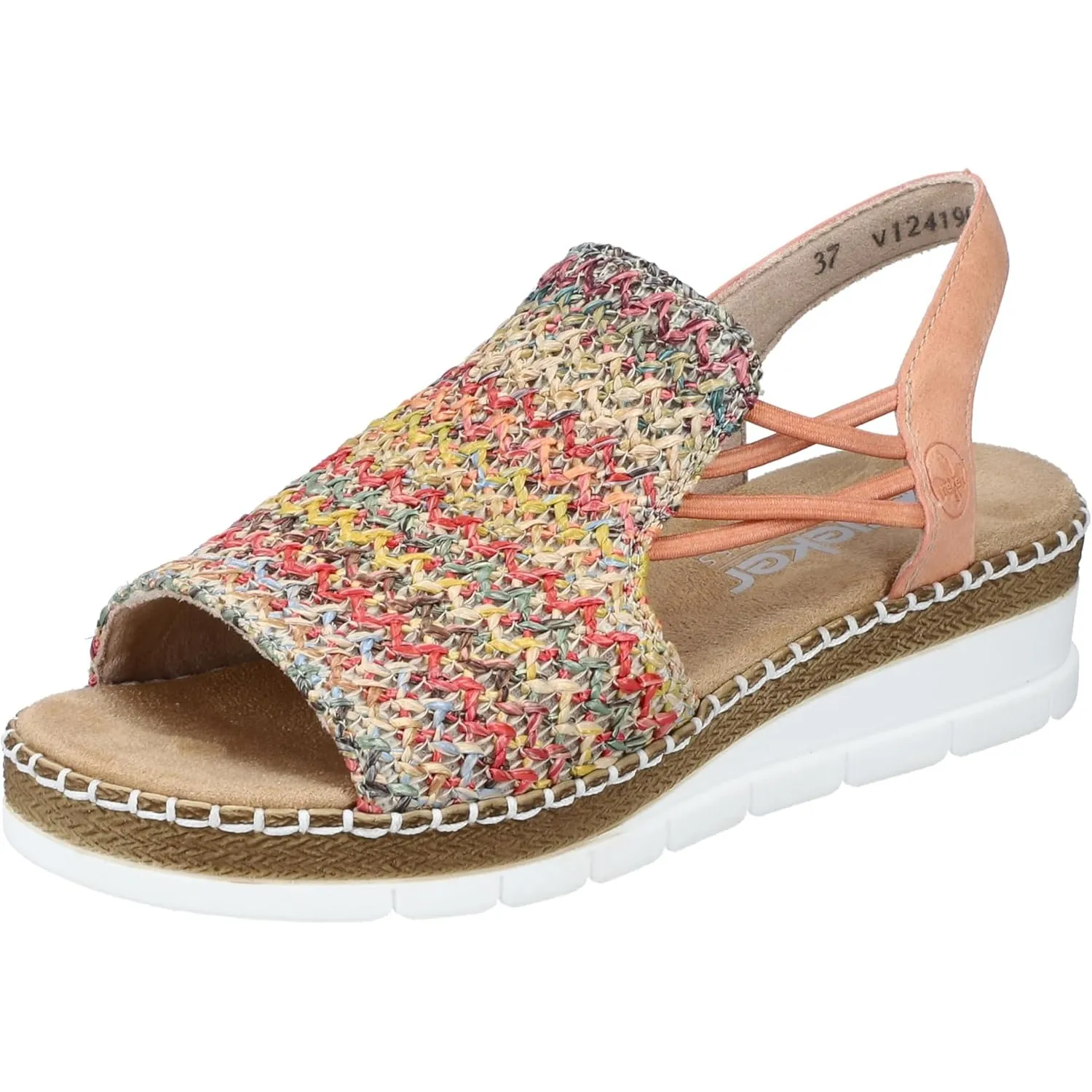 Rieker V1241-90 Damen Sandale Textil/Synthetik beige beige