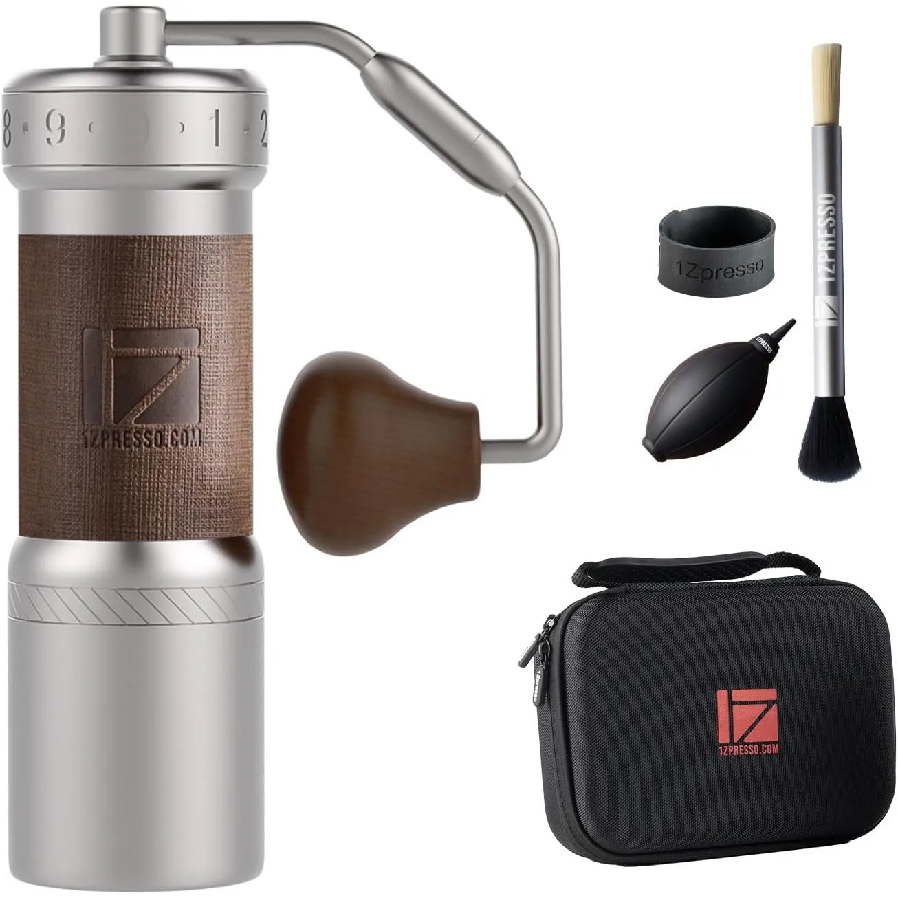 1Zpresso K-Ultra Silber Manuelle Kaffeemühle Silber mit Montage Konsistenz Mahlwerk Edelstahl Konische Frässtifte Intui…