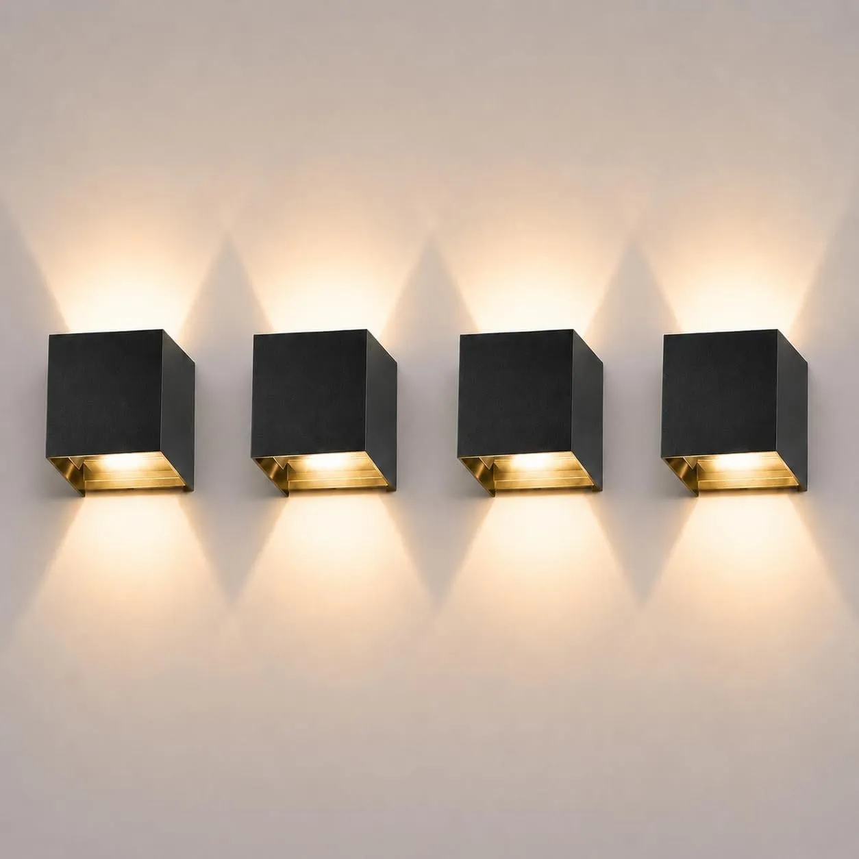 ledmo 4 Stücke LED Wandleuchten Innen/Aussen 12W Auf und ab Einstellbarer