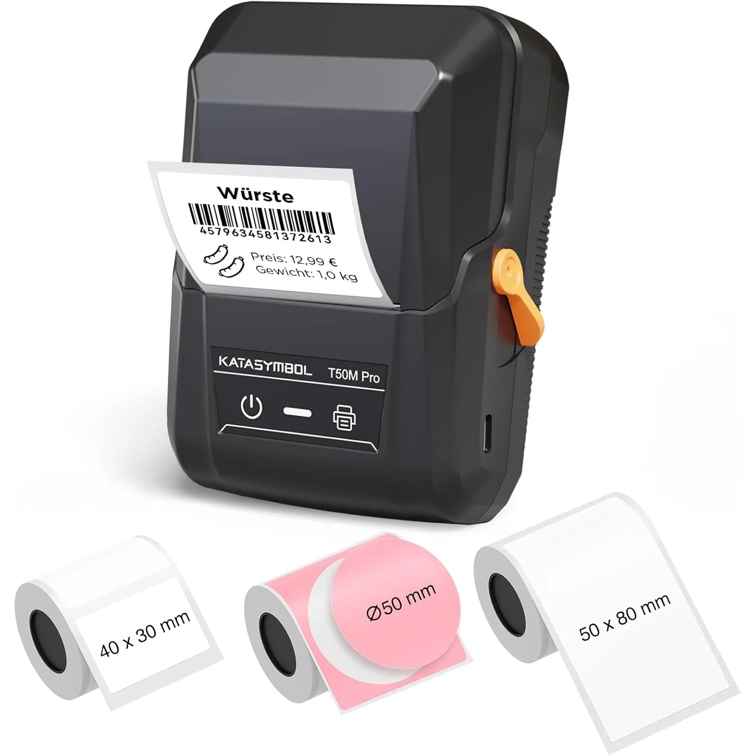 SUPVAN T50M Pro Etikettendrucker Bluetooth mit 3 Etikettenrollen