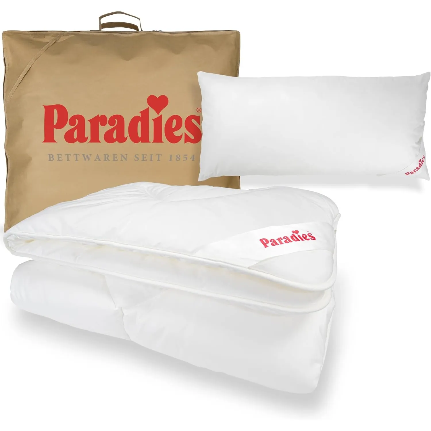 PARADIES Bettdecke 135x200 Set mit Kissen 40x80 - Prima Ganzjahresdecke | Bettzeug 135x200 Set, Pflegeleicht, Waschbar,…