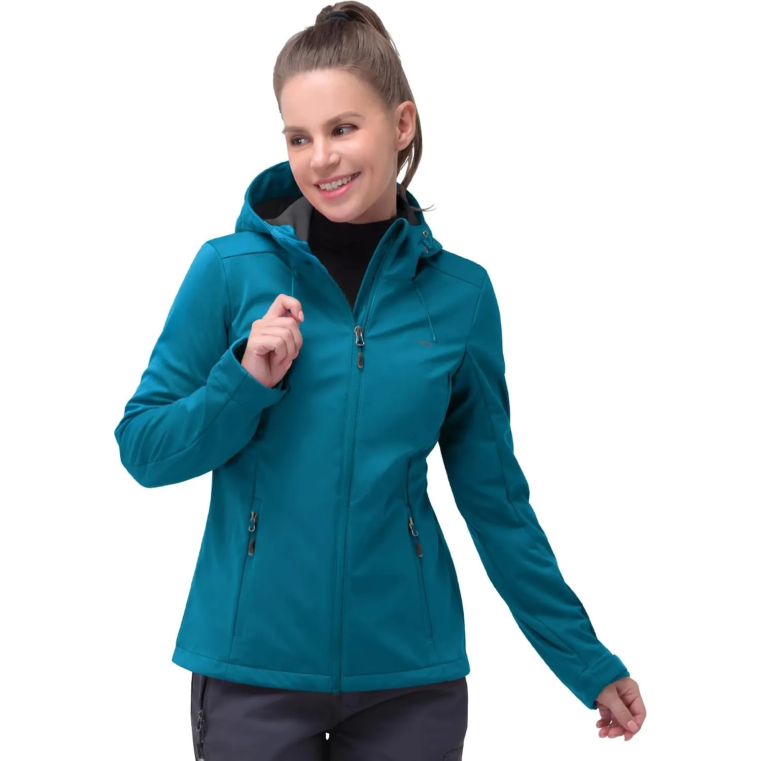 33,000ft Damen Softshelljacke Wasserdichte Funktionsjacke mit Kapuze