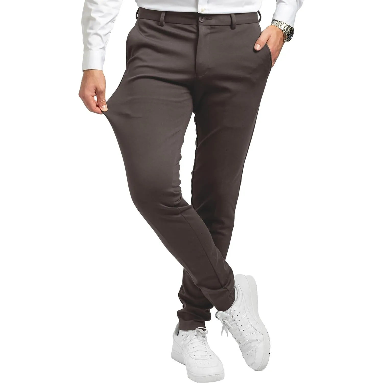 Performance Pants Chino Hose Herren Stretch Slim Fit | Sommerhose Anzughose