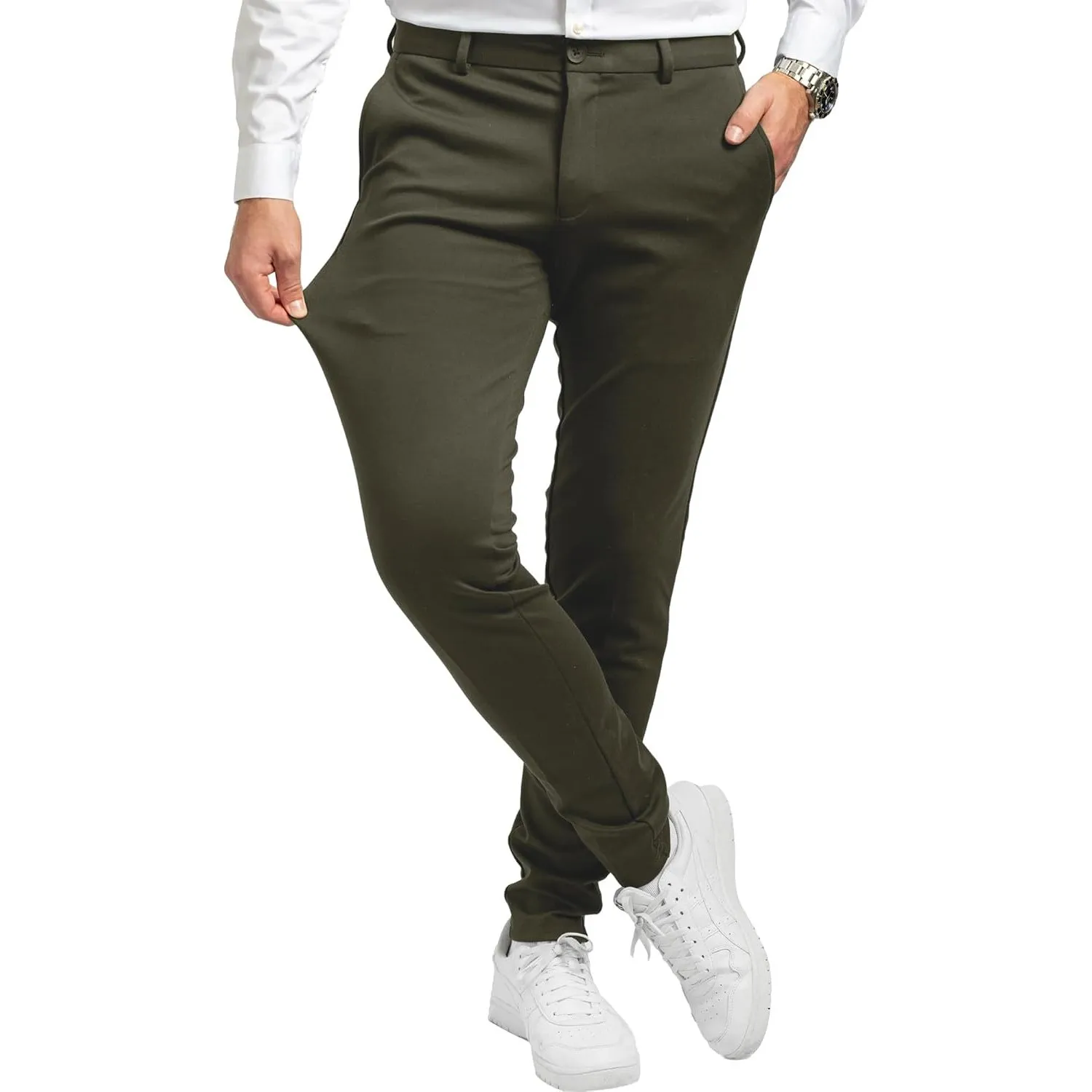Performance Pants Chino Hose Herren Stretch Slim Fit | Sommerhose Anzughose
